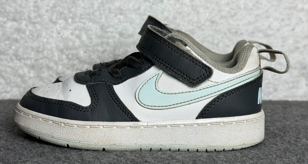 Nike Court Borough Low Recraft Toddler Sneaker Black/White/Blue- Size 8.5 - READ